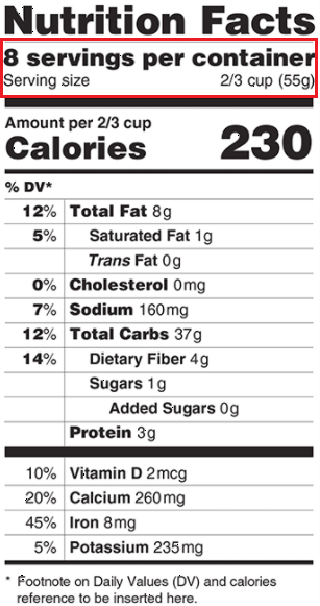 Nutrition Facts Servings